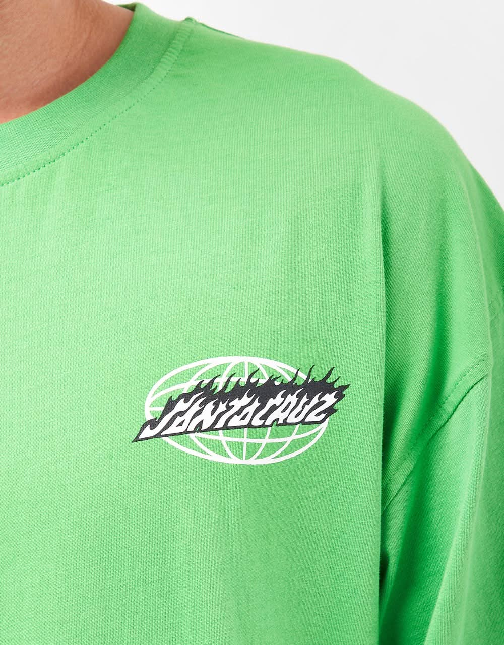 T-shirt Santa Cruz Global Flame Dot - Verde sportivo