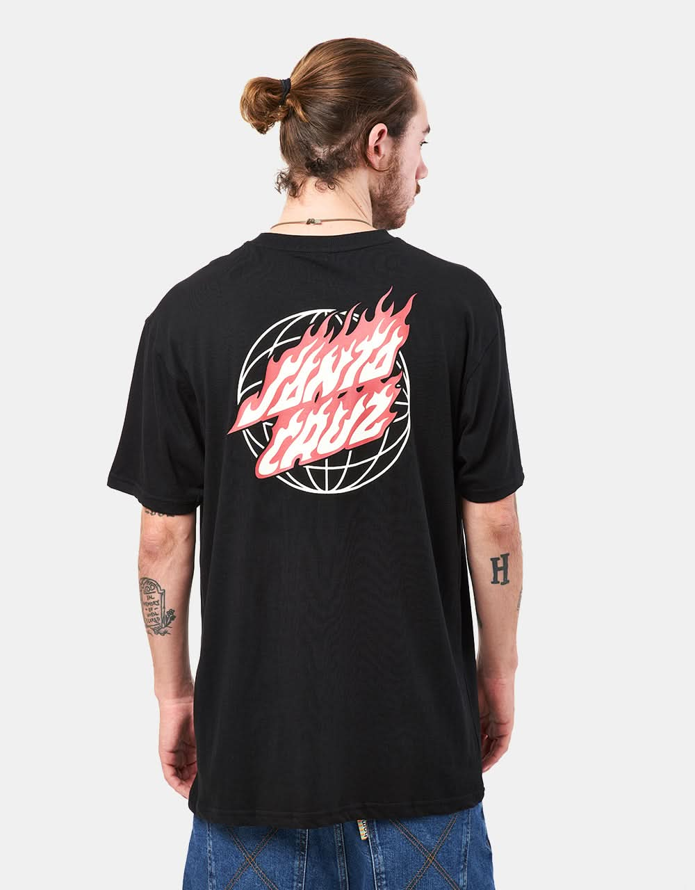 Santa Cruz Global Flame Dot T-Shirt - Black