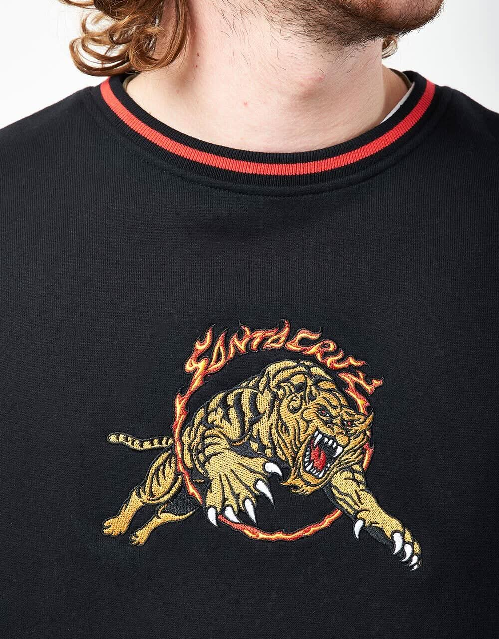 Sweat-shirt Santa Cruz Salba Tiger Simplifed Front - Noir