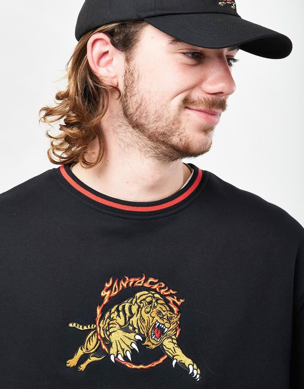 Santa Cruz Salba Tiger Simplifed Front Sweatshirt - Black