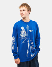 Last Resort AB x Julian Smith Expando L/S T-Shirt - Klein Blue/White