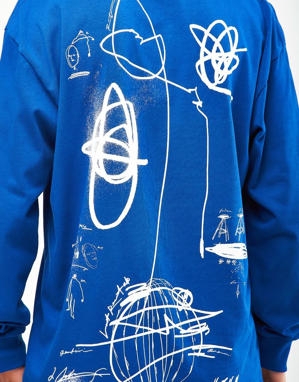 Last Resort AB x Julian Smith Expando L/S T-Shirt - Klein Blue/White