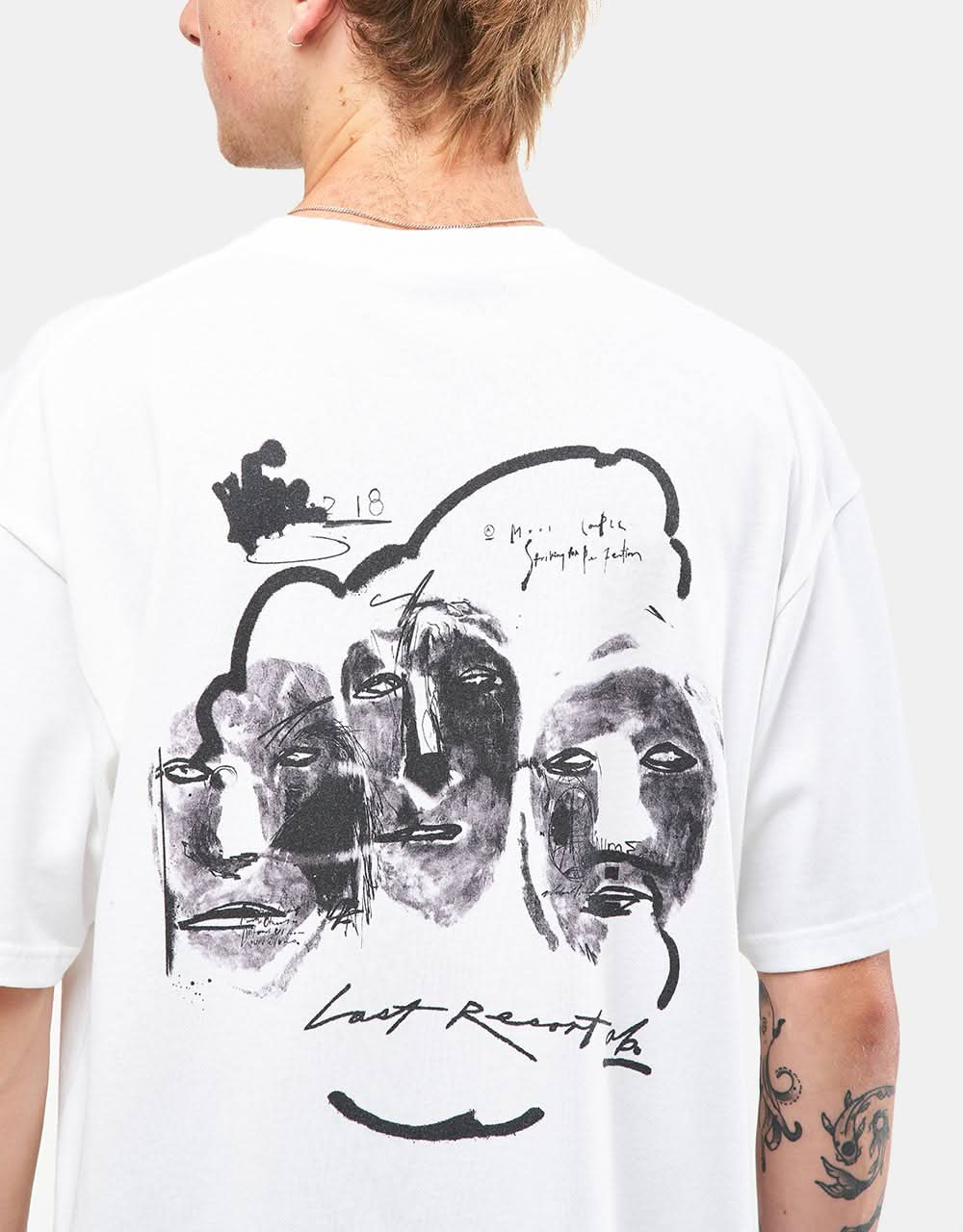 Camiseta Last Resort x Julian Smith Heads - Blanco/Negro