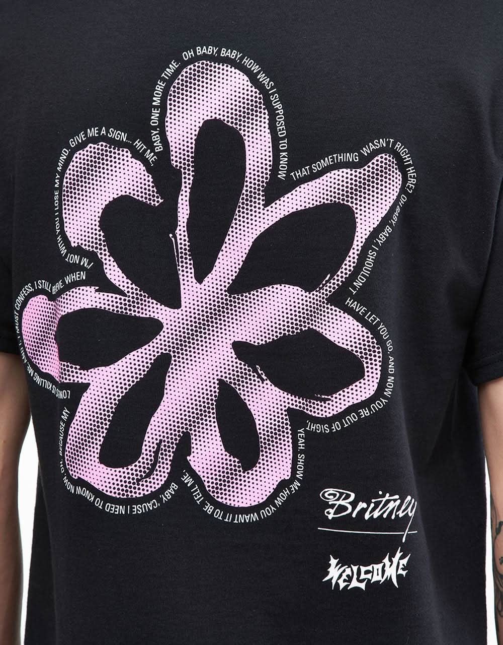 Camiseta Welcome x Britney Spears con flores - Negro