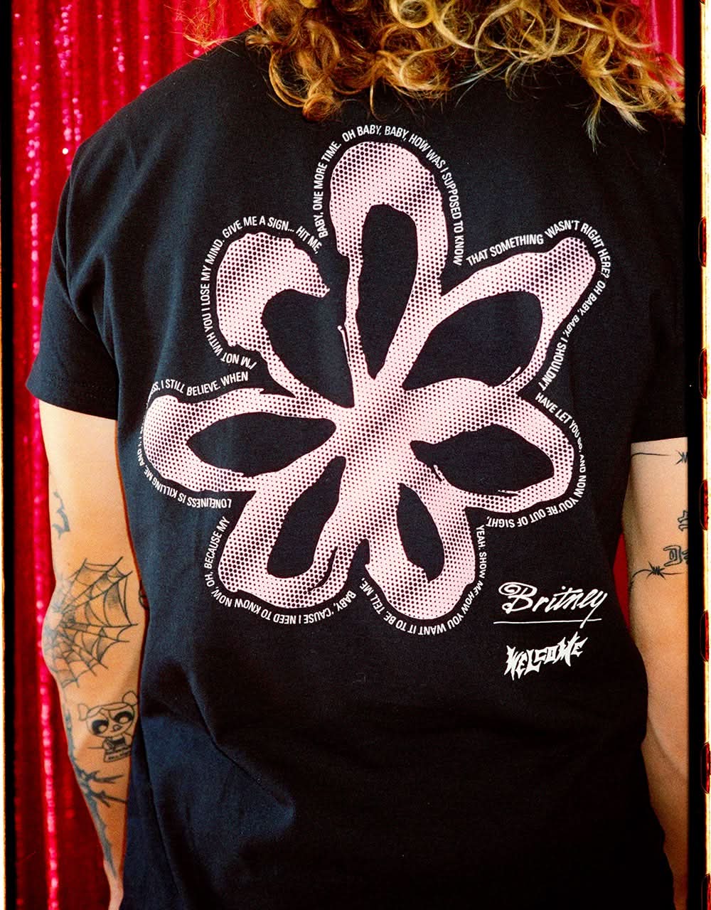 Welcome x Britney Spears Flower T-Shirt - Black