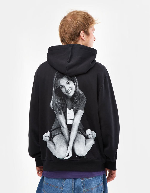 Sudadera con capucha teñida con pigmentos florales de Welcome x Britney Spears - Negro