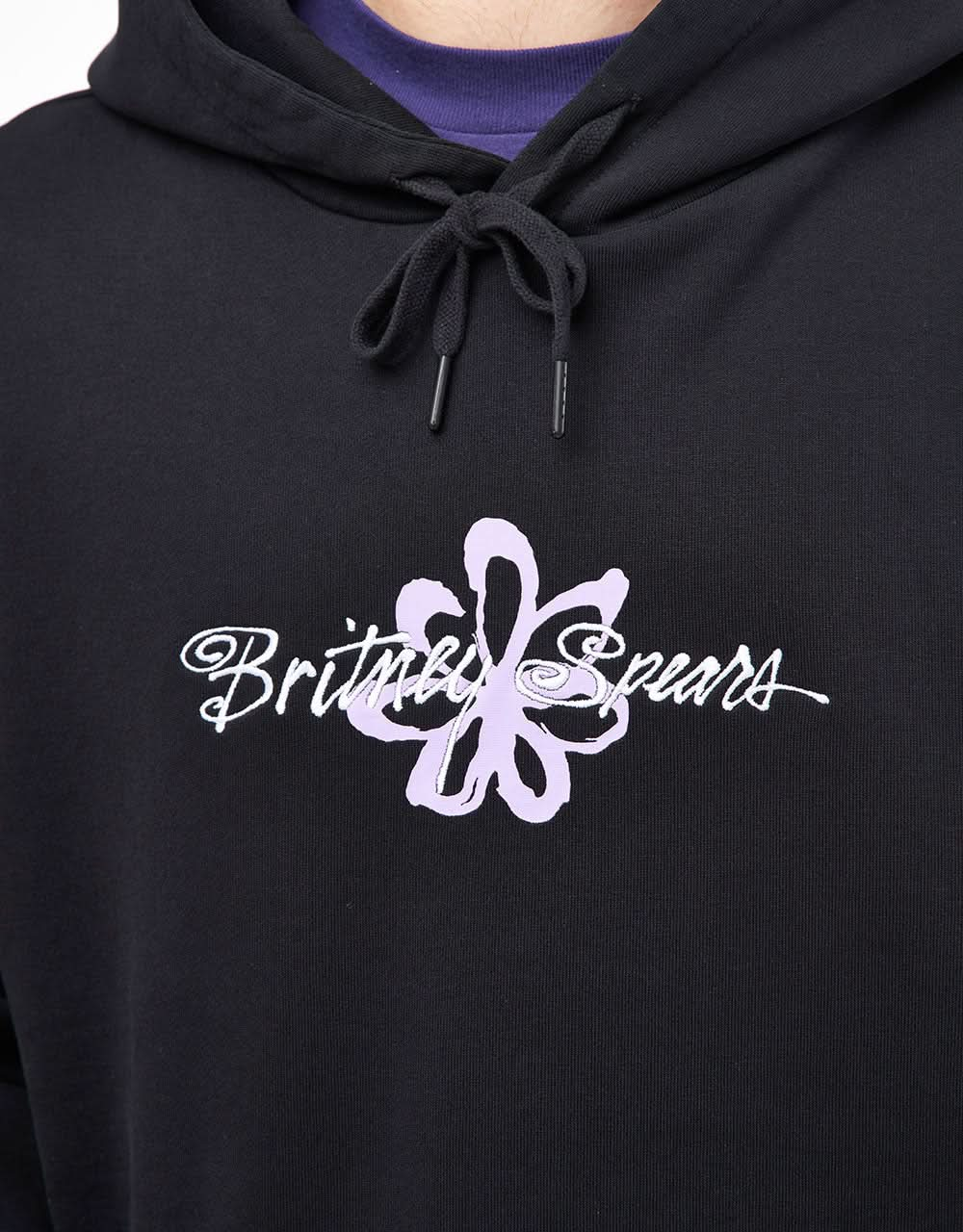 Sudadera con capucha teñida con pigmentos florales de Welcome x Britney Spears - Negro