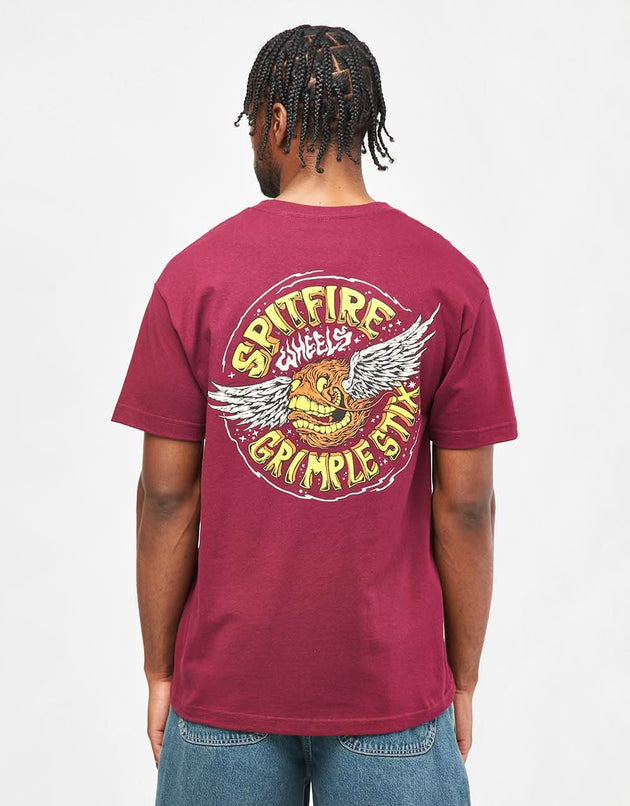 Spitfire x Grimple Stix Flying Grimple T-Shirt - Maroon