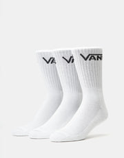 Lot de 3 paires de chaussettes Vans Classic Crew - Blanc