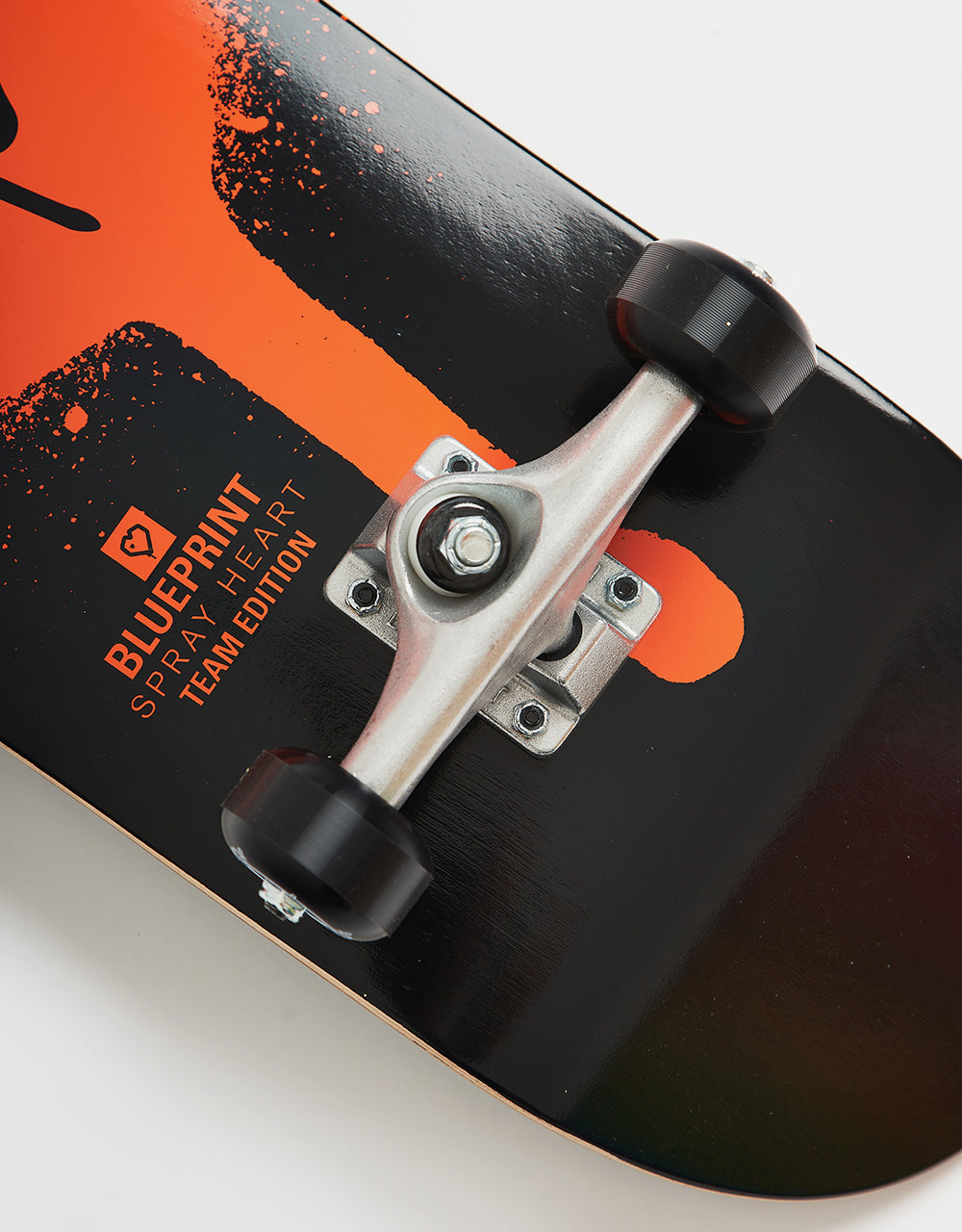 Blueprint Spray Heart Black/Orange Complete Skateboard - 8.25''