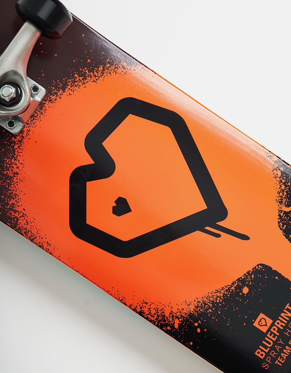 Blueprint Spray Heart Black/Orange Complete Skateboard - 8.25''