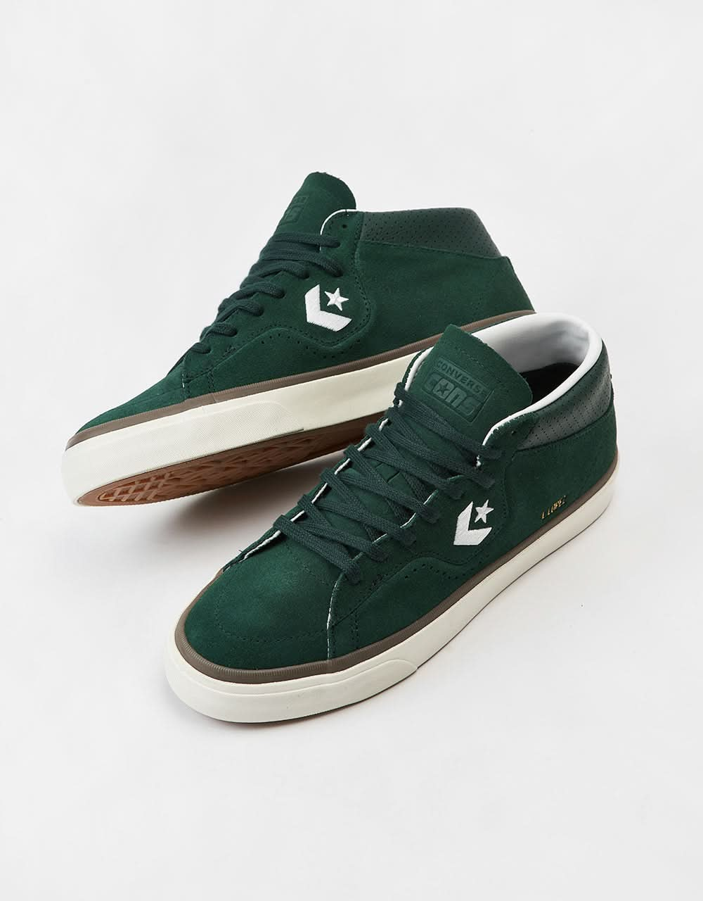 Converse Louie Lopez Pro Mid Skate Shoes - Deep Emerald/White/Egret