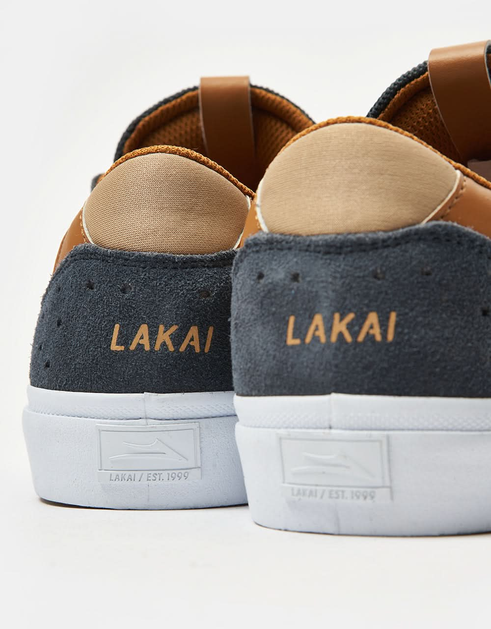 Lakai Atlantic Vulc Skate Shoes - Charcoal/Tan