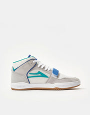 Lakai Telford Mid Skate Shoes - White/Gum Suede