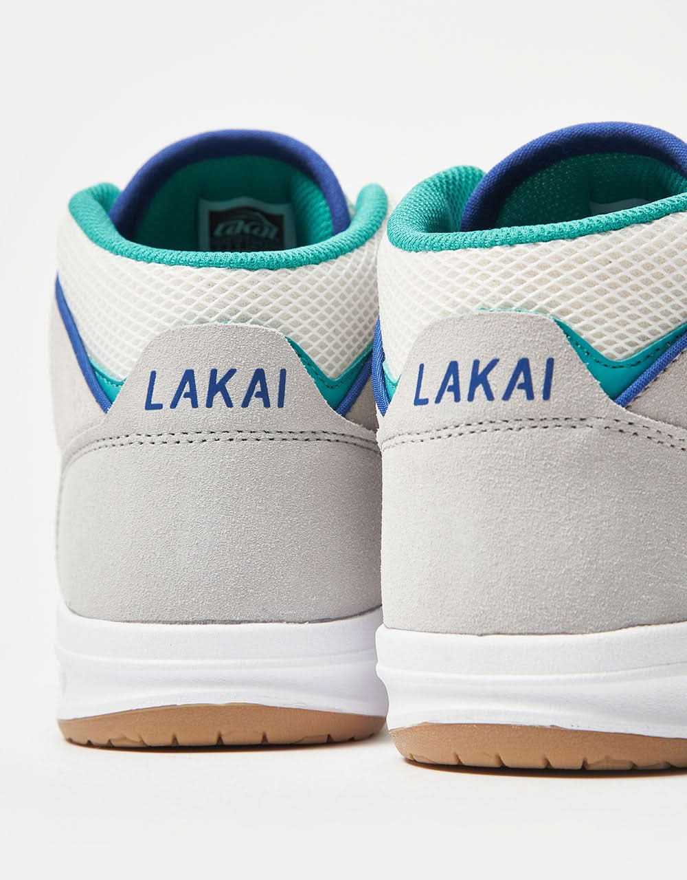 Lakai Telford Mid Skate Shoes - White/Gum Suede