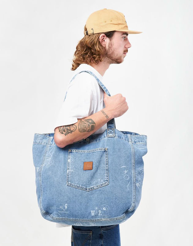 Borsa tote Carhartt WIP Stamp - Stampa timbro/Blu