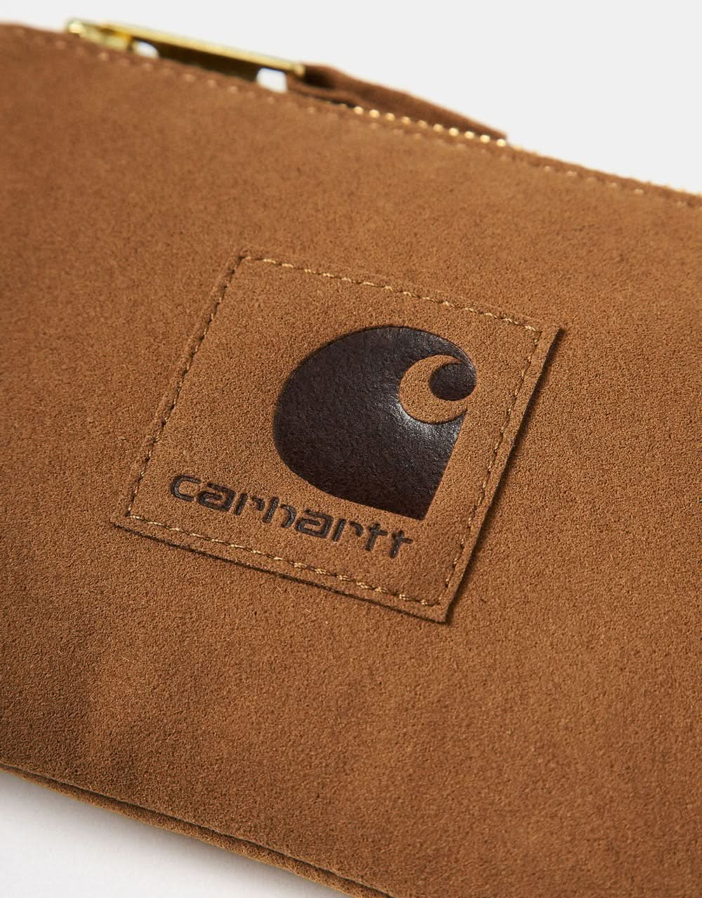 Portafoglio con cerniera Carhartt WIP in pelle scamosciata - Hamilton Marrone