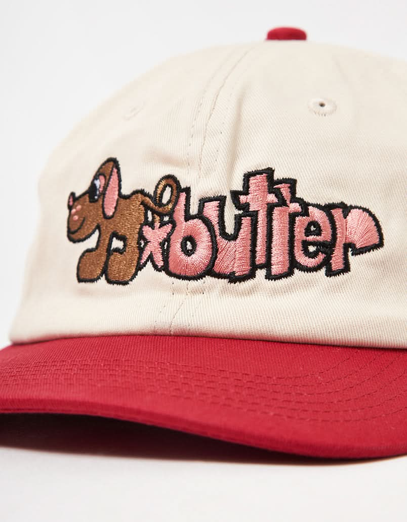 Butter Goods Pooch 6 Panel Cap - Natural/Cherry