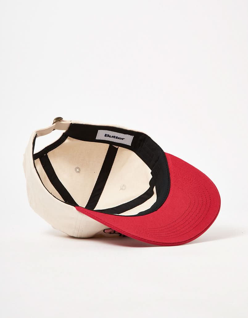 Butter Goods Pooch 6 Panel Cap - Natural/Cherry