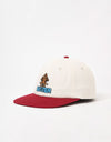 Butter Goods Jack Hammer 6 Panel Cap - Natural/Maroon