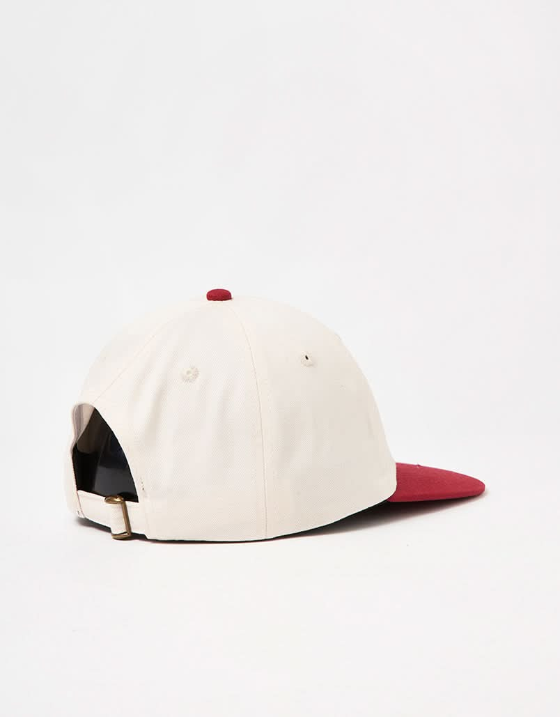 Butter Goods Jack Hammer 6 Panel Cap - Natural/Maroon