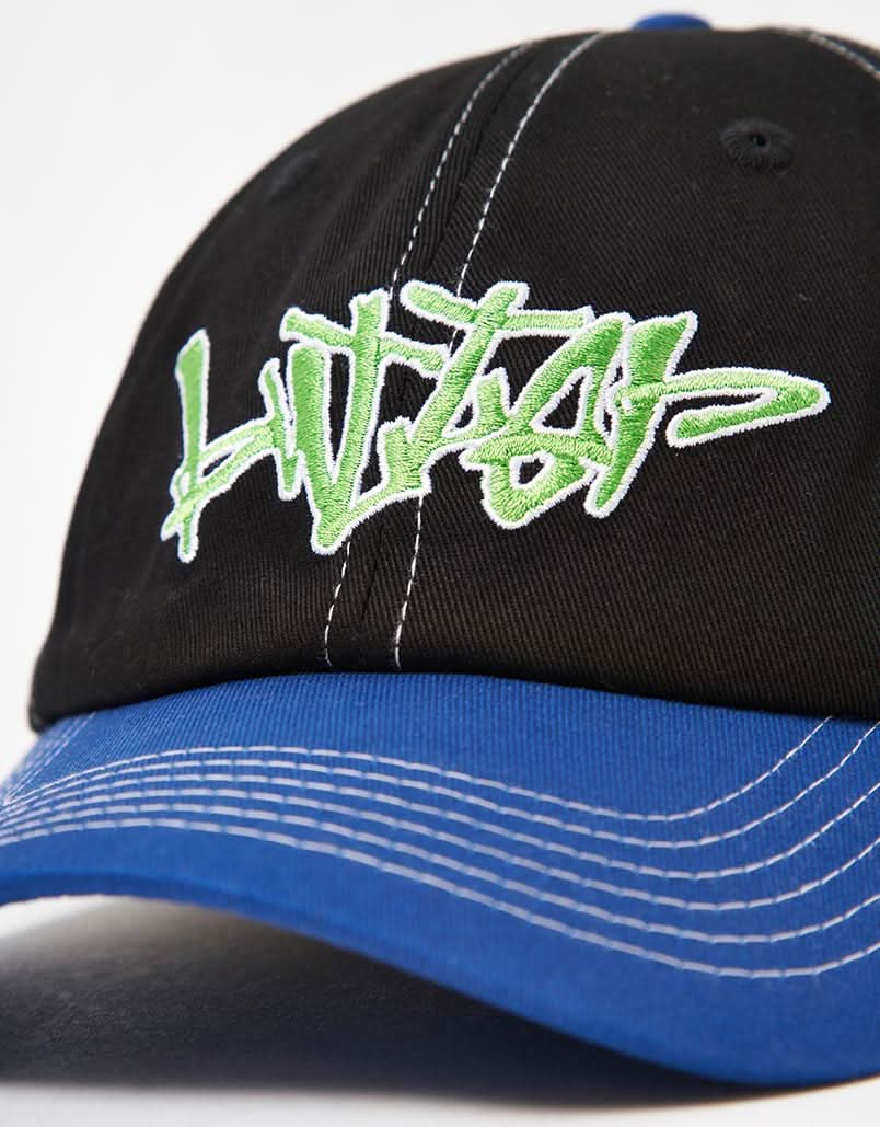 Butter Goods Scratch 6 Panel Cap - Black/Royal Blue