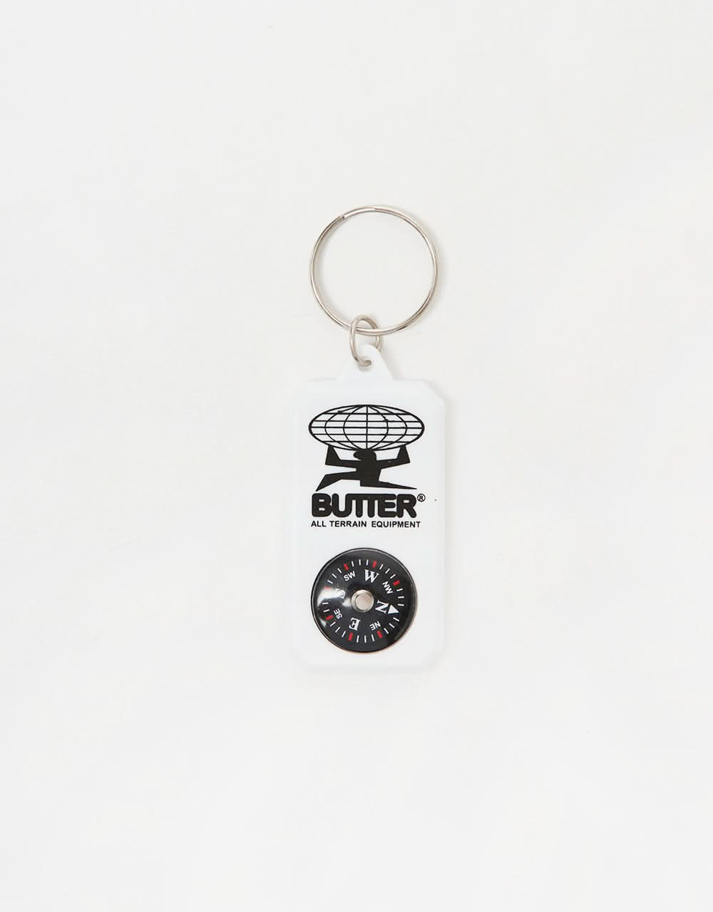 Butter Goods Terrain Compass Key Chain - White