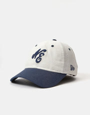 Gorra 9Twenty® Linen Script de New Era - Blanco/Azul marino claro