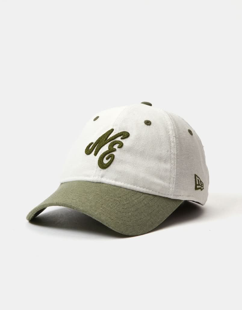 New Era 9Twenty® Linen Script Cap - White/Olive