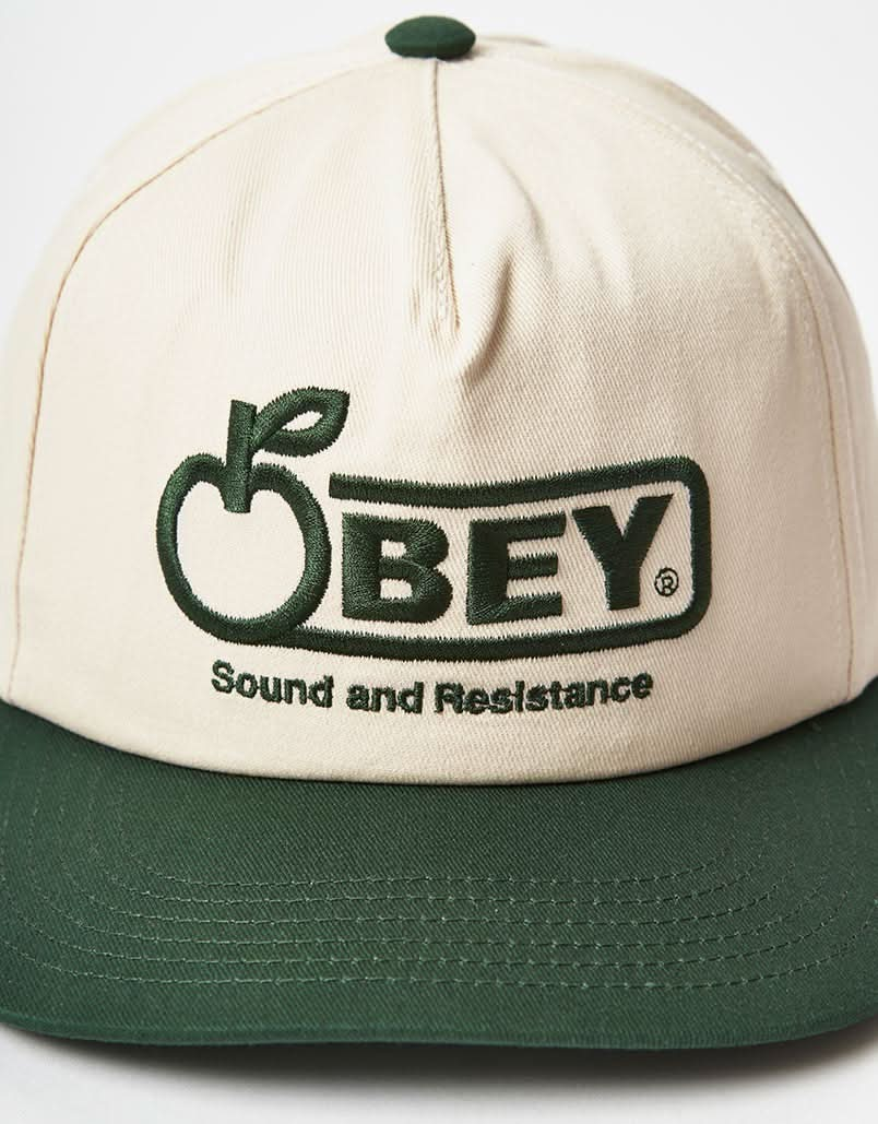 Obey Sound Twill Snapback Cap - Unbleached Multi