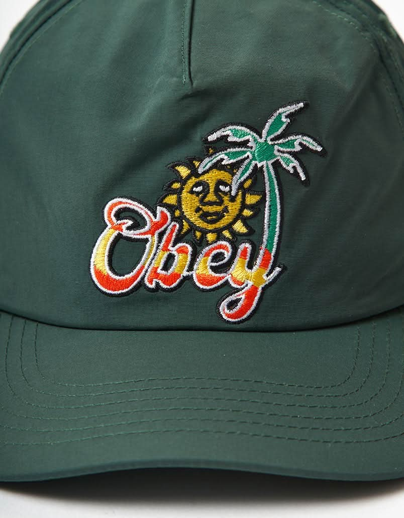 Obey Tropical Nylon Snapback Cap - Dark Cedar