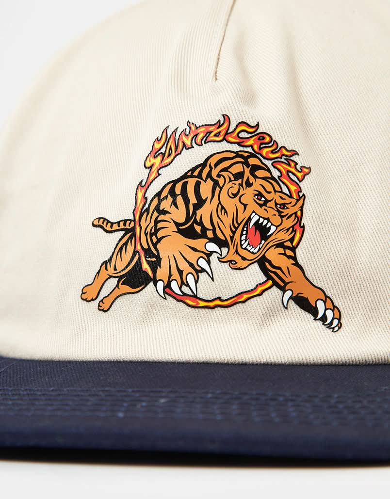 Gorra Snapback simplificada Santa Cruz Salba Tiger - Natural/Azul marino