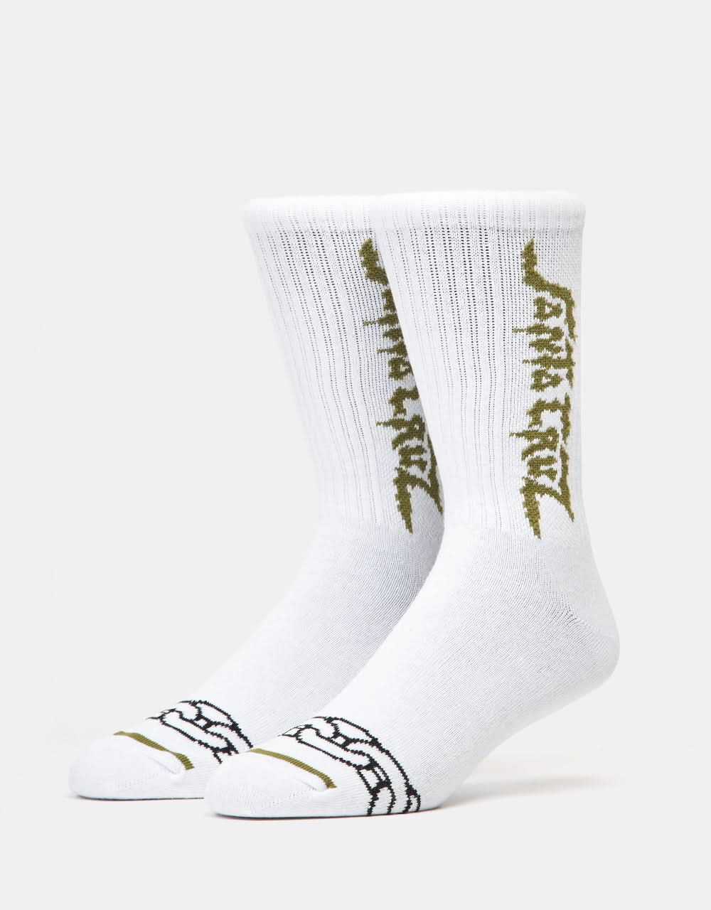 Santa Cruz Dungeon Strip Socks - White