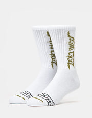 Chaussettes Santa Cruz Dungeon Strip - Blanc