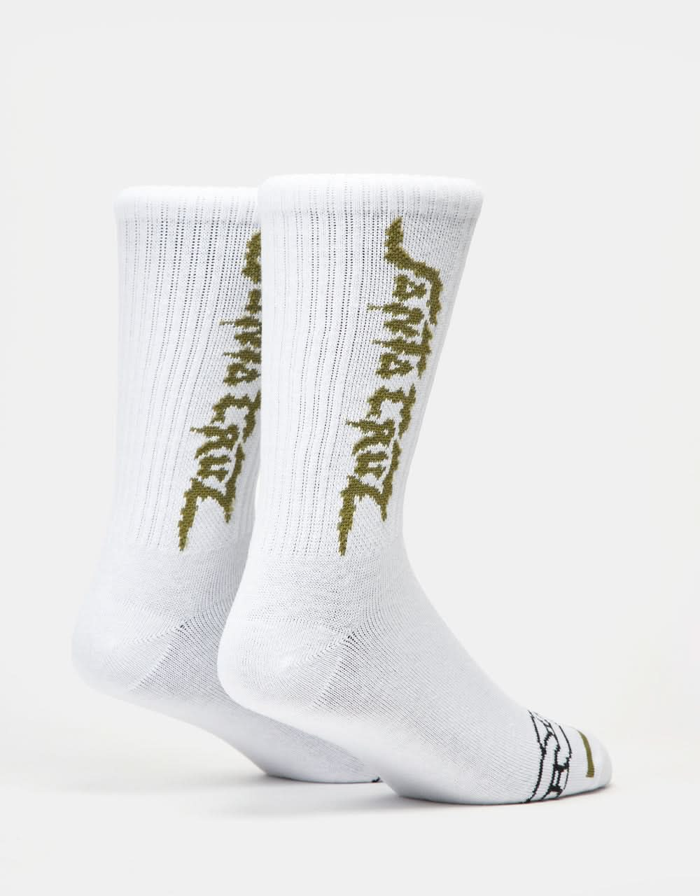 Santa Cruz Dungeon Strip Socks - White