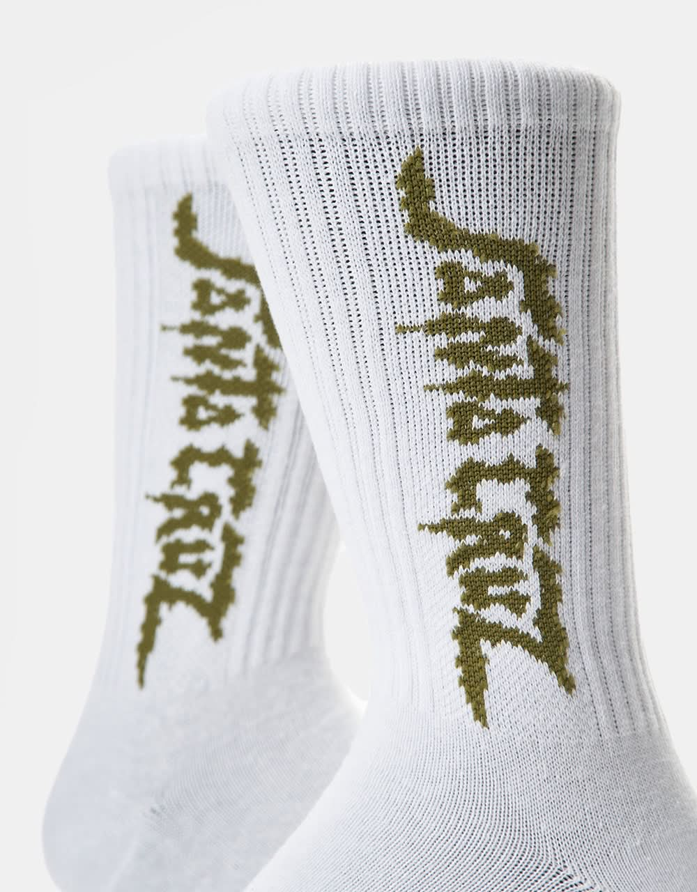 Santa Cruz Dungeon Strip Socks - White