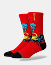 Stance x Pac-Man Waka Waka Waka Crew Socks - Red