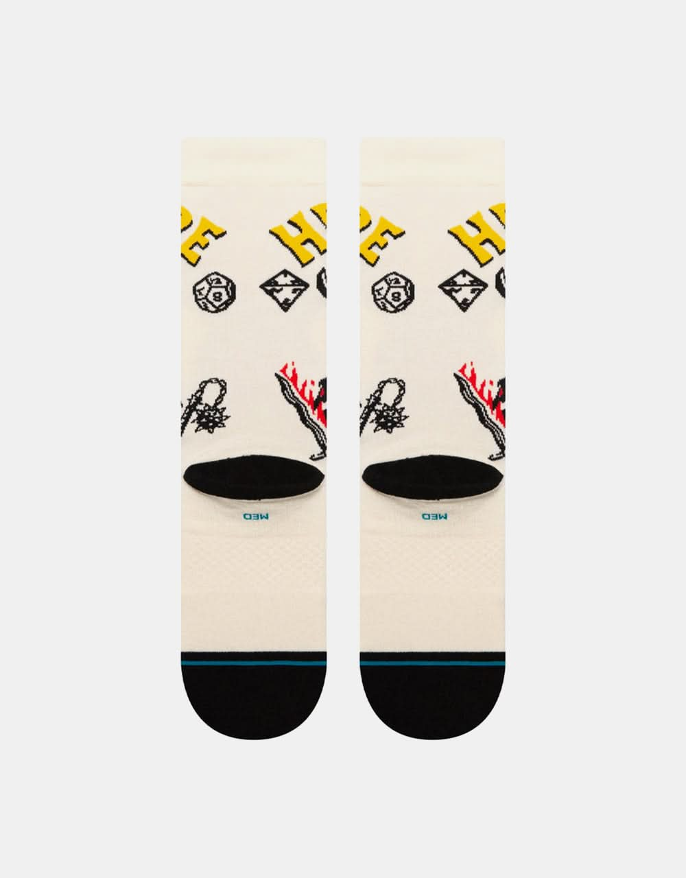 Stance x Stranger Things Hellfire Crew Socks - Vintage White