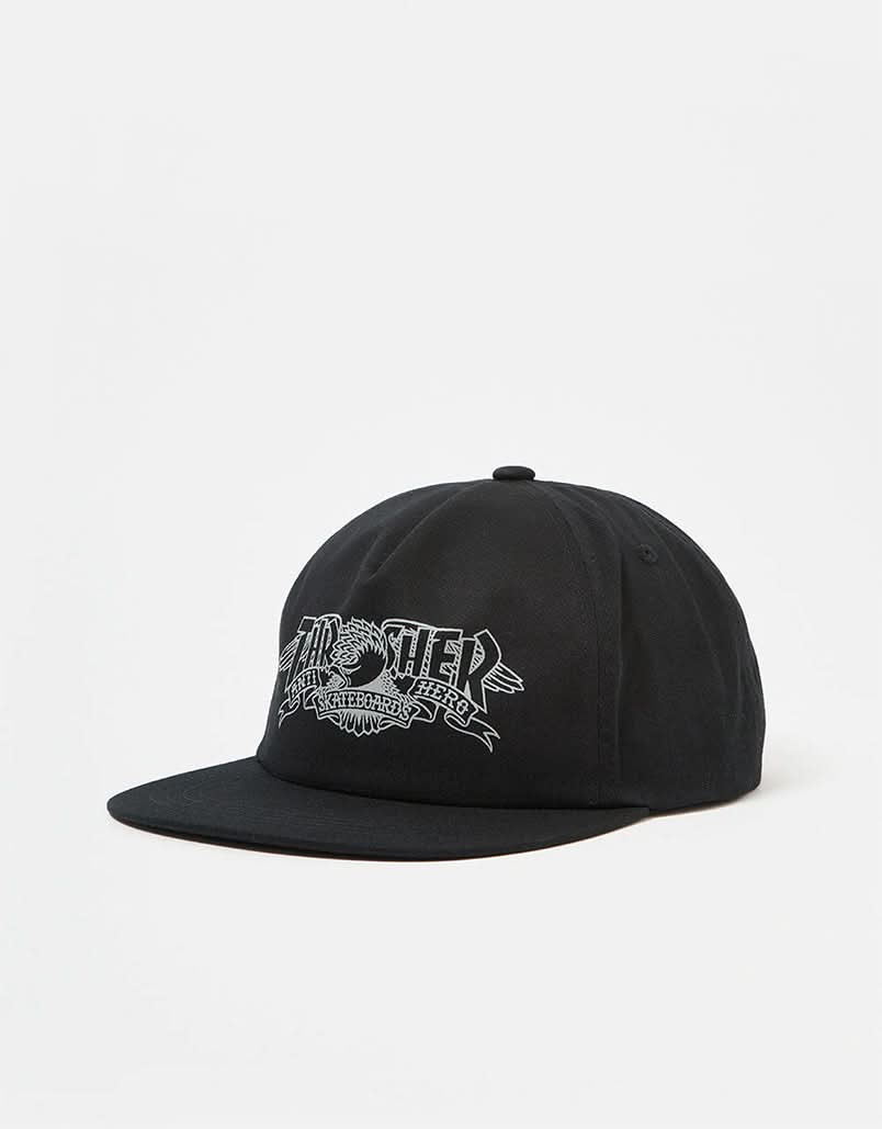 Thrasher x Anti Hero Mag Banner  Snapback Cap - Black