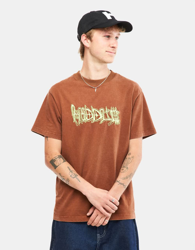 Hoddle Vision Logo T-Shirt - Brown/Green