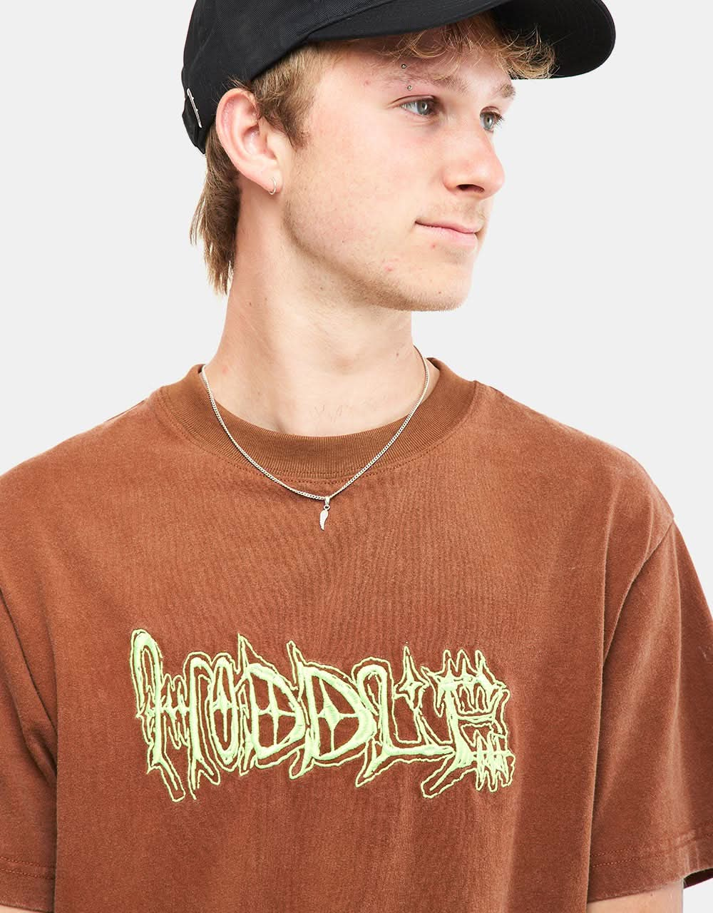 Hoddle Vision Logo T-Shirt - Brown/Green