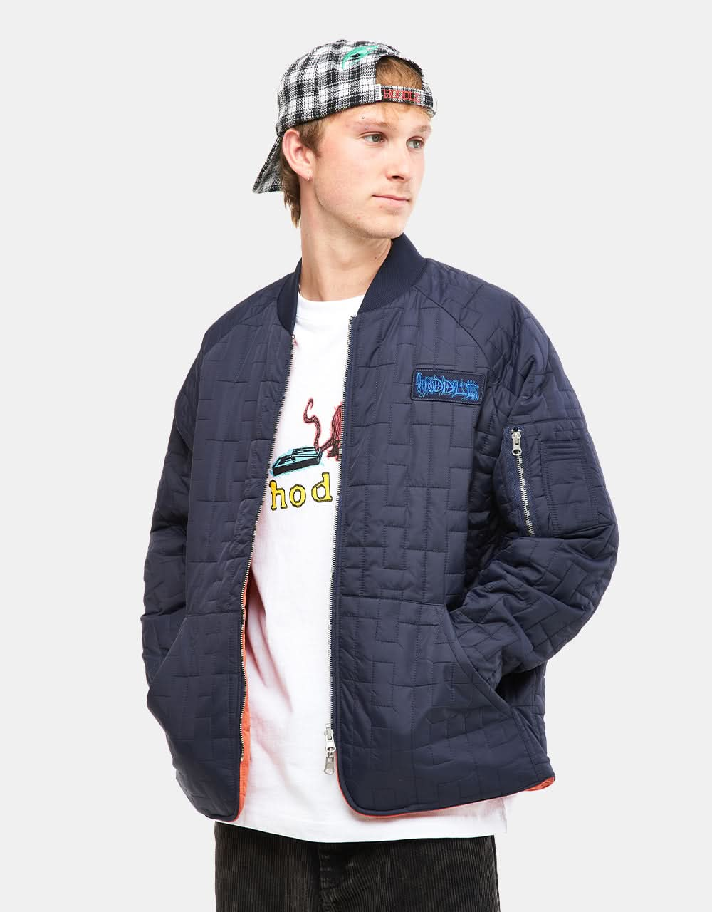 Blouson Bomber Réversible Hoddle M1 - Marine/Orange Sécurité