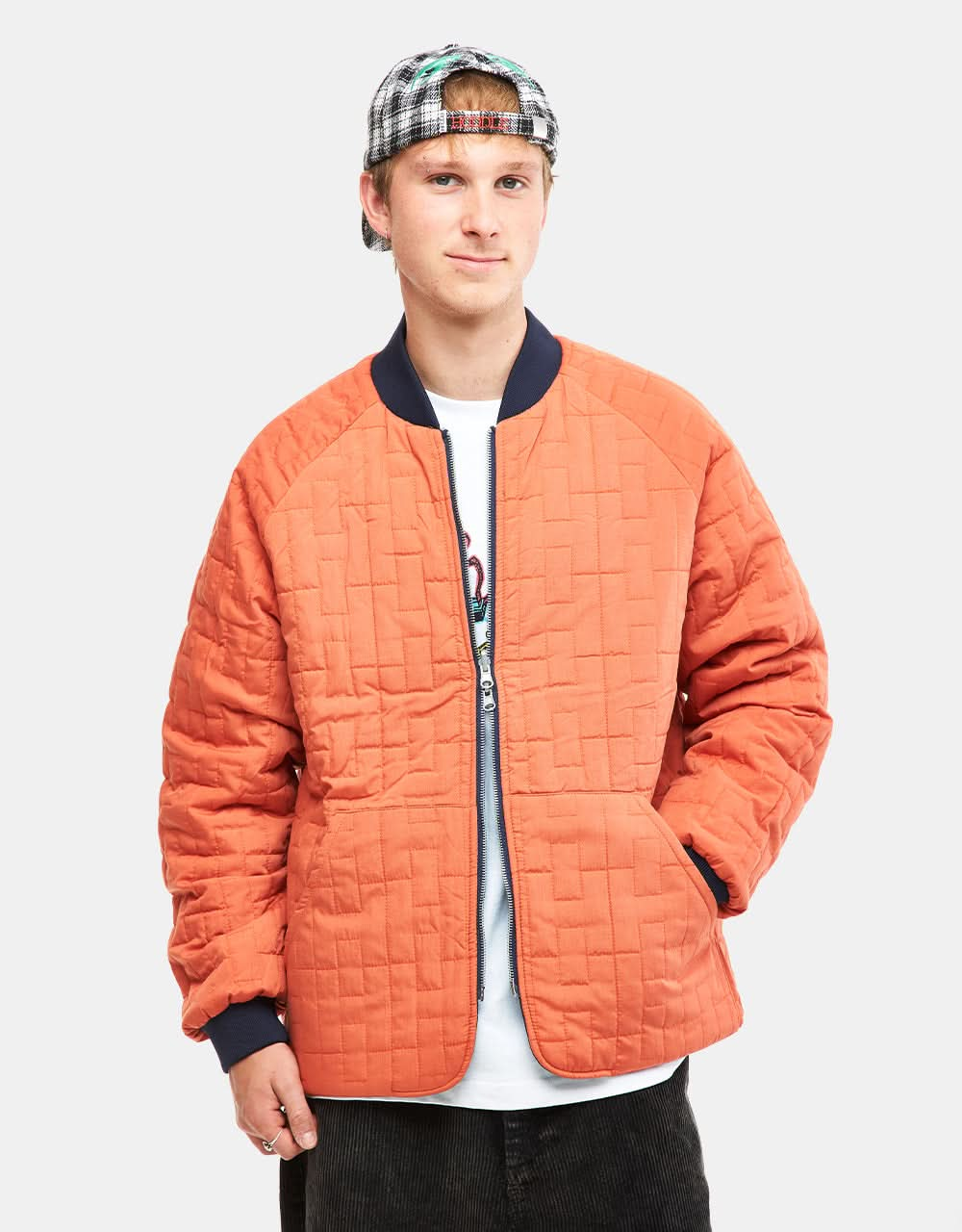 Hoddle M1 Reversible Bomber Jacket - Navy/Safety Orange