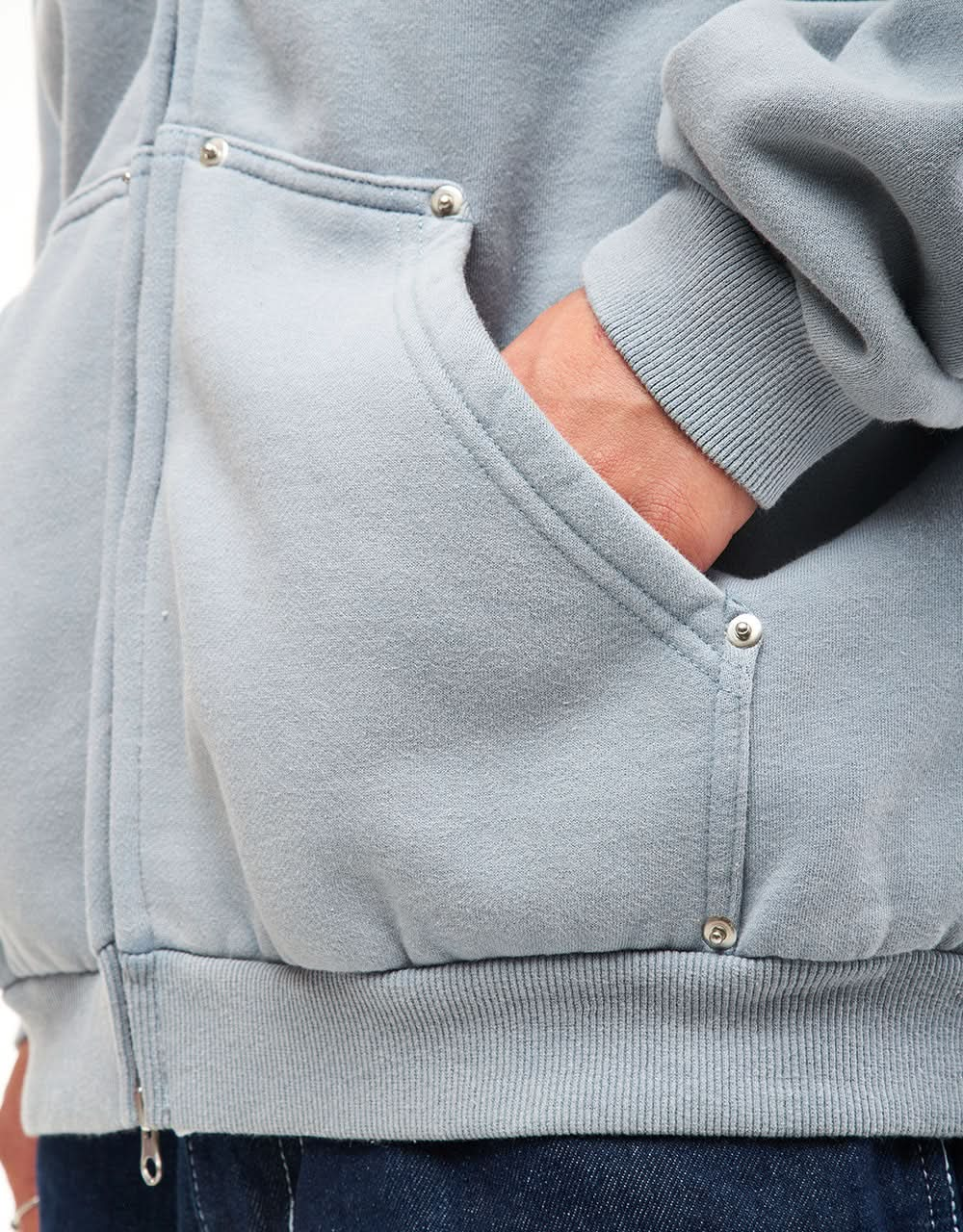 Hoddle Watcher Zip Hoodie - Over Dye/Baby Blue