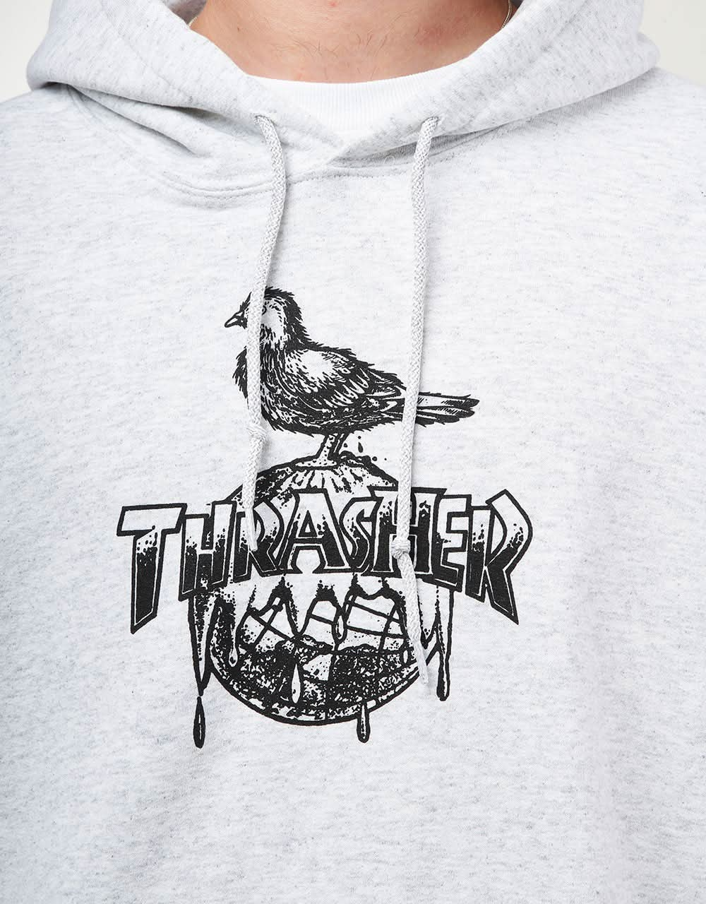 Thrasher x Anti Hero Cover The Earth Pullover Hoodie - Ash Grey