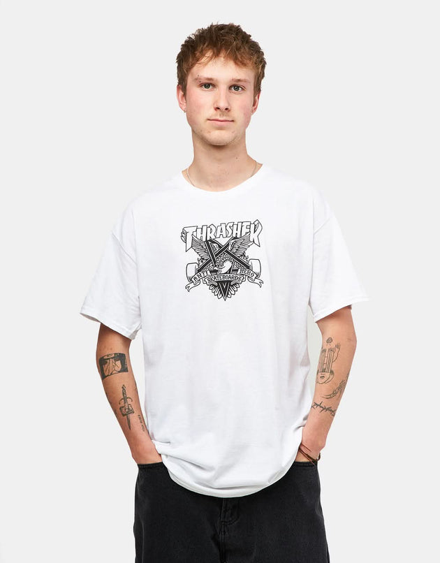 Camiseta Thrasher x Anti Hero Eaglegram - Blanco