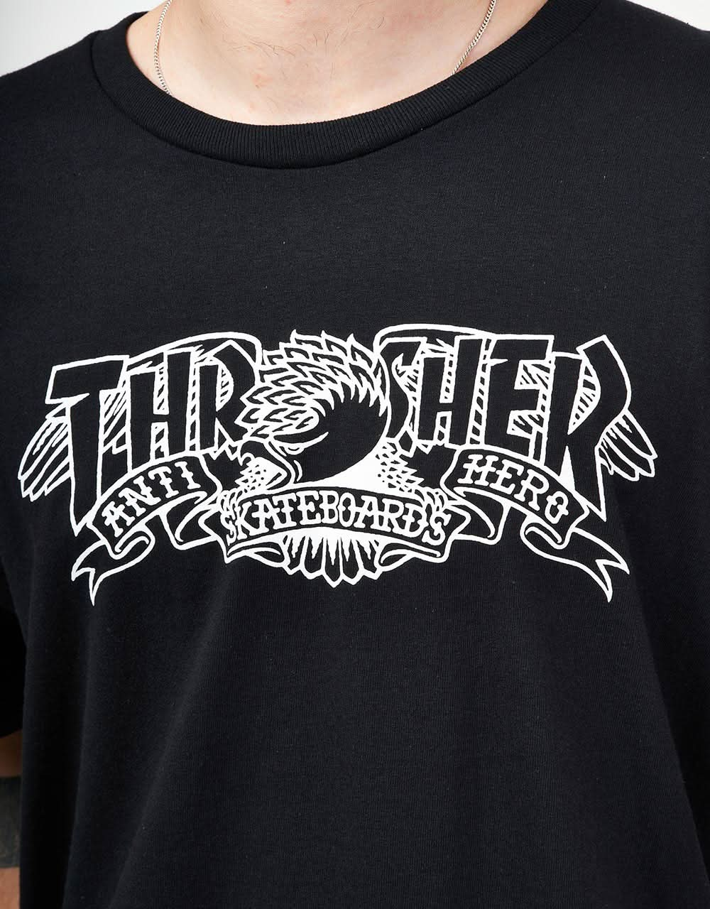 T-Shirt Bannière Thrasher x Anti Hero Mag - Noir