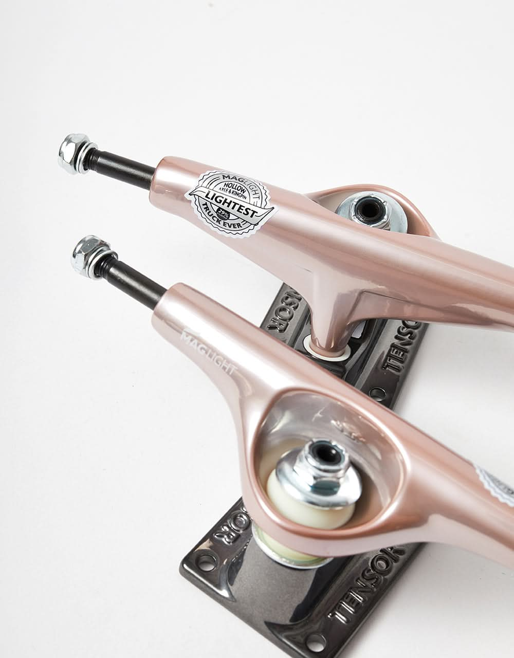 Tensor Mag Light Glossy 5.25 Skateboard Trucks - Rose Gold/Gunmetal