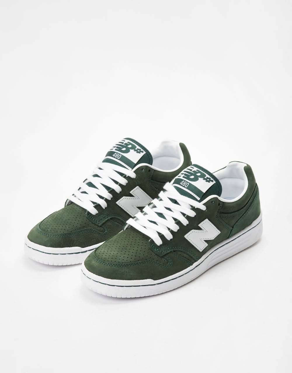 New Balance Numeric 480 Skate Shoes - Forest Green/White