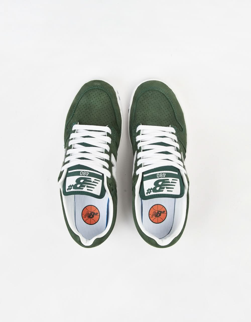 New Balance Numeric 480 Skate Shoes - Forest Green/White